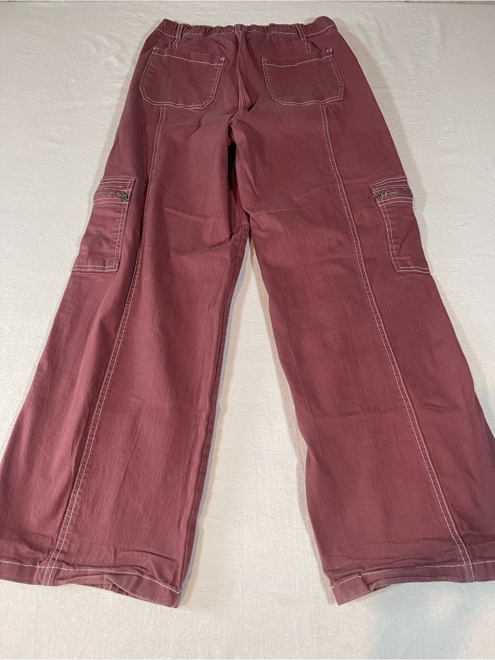 Rachel Paige Wide Leg Utility Cargo Pants in Dusty Rose Y2K Size M - Picture 6 of 14